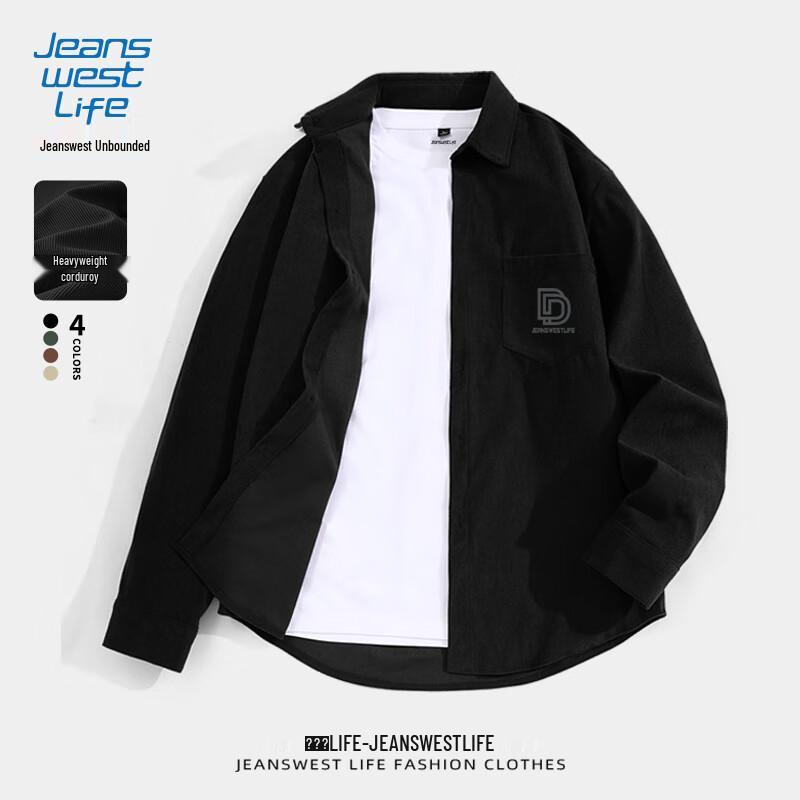 JEANSWEST LIFE Мужская вельветовая рабочая рубашка с длинным рукавом M