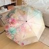 1pc Floral Fantasy Pastel Garden Umbrella with Plastic Handle,Suitable for All Seasons Home Travel Outdoor UmbrellaDD412