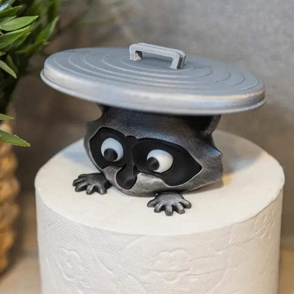 Whimsical Raccoons Bathroom Accessory Multifunctional Tissue Paper Shelf Space Saving Home Decors Solution