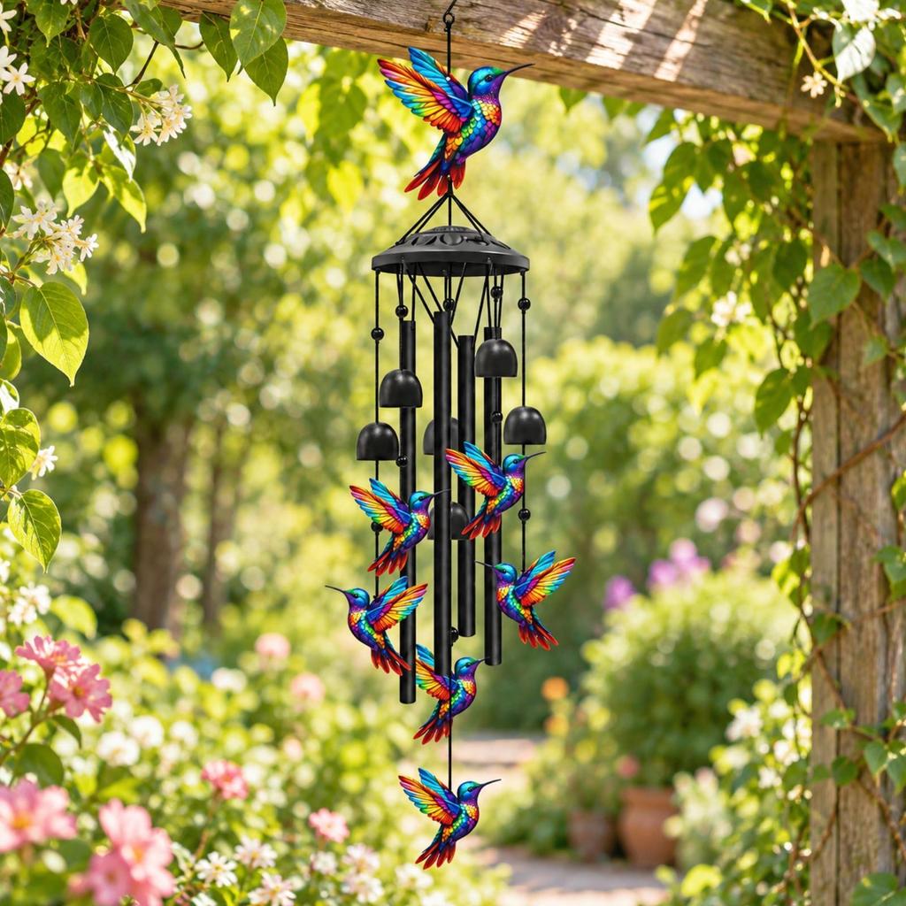 Metal Wind Chime Indoor Outdoor Chimes with Hook Suspended for Garden, Balcony, Entryway