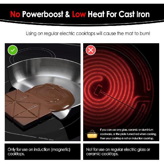 KITCHENRAKU KR Large Induction Cooktop Protector Mat, (Magnetic) Food Grade Electric Stove Burner Covers Anti-Strike&Anti-Scratch as Glass Top Stove