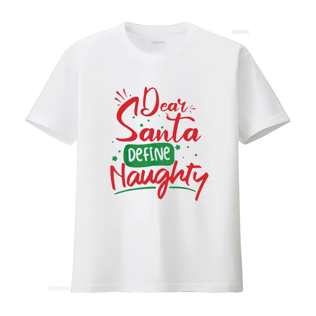 Womens Dear Santa Define Naughty T Shirt Funny Christmas Matching Black Medium Vintage Washed Soft Comfortable Graphic