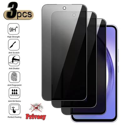 3 stücke Privatsphäre Gehärtetem Glas Für Samsung Galaxy A15 A14 A34 A54 A55 A12 A13 A23 A53 A51 A03S A04S A05S S20 s21 S23 FE 5G 4G Anti-spy Screen Protector