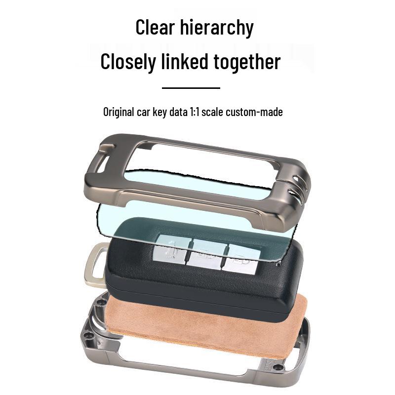 Genuine Leather Key Case for Mitsubishi Outlander, ASX, Eclipse Cross, Pajero