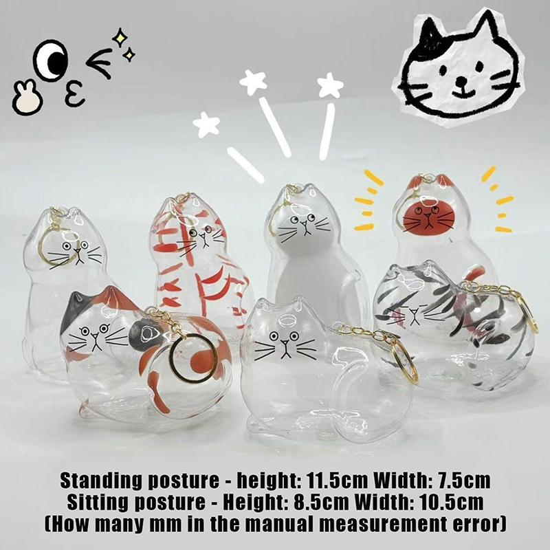 Cat Hair Collection Pendant Oversized Transparent Hair Storage Box Pet Commemorative Collection Bag Keychain Luggage Accessories