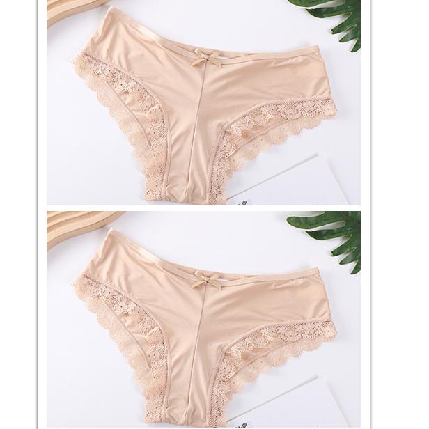 2pcs/lot Crossed Triangle Panties for Women's Sexy Lace Edge Pantie Mid Waist Bow Women Underwear
