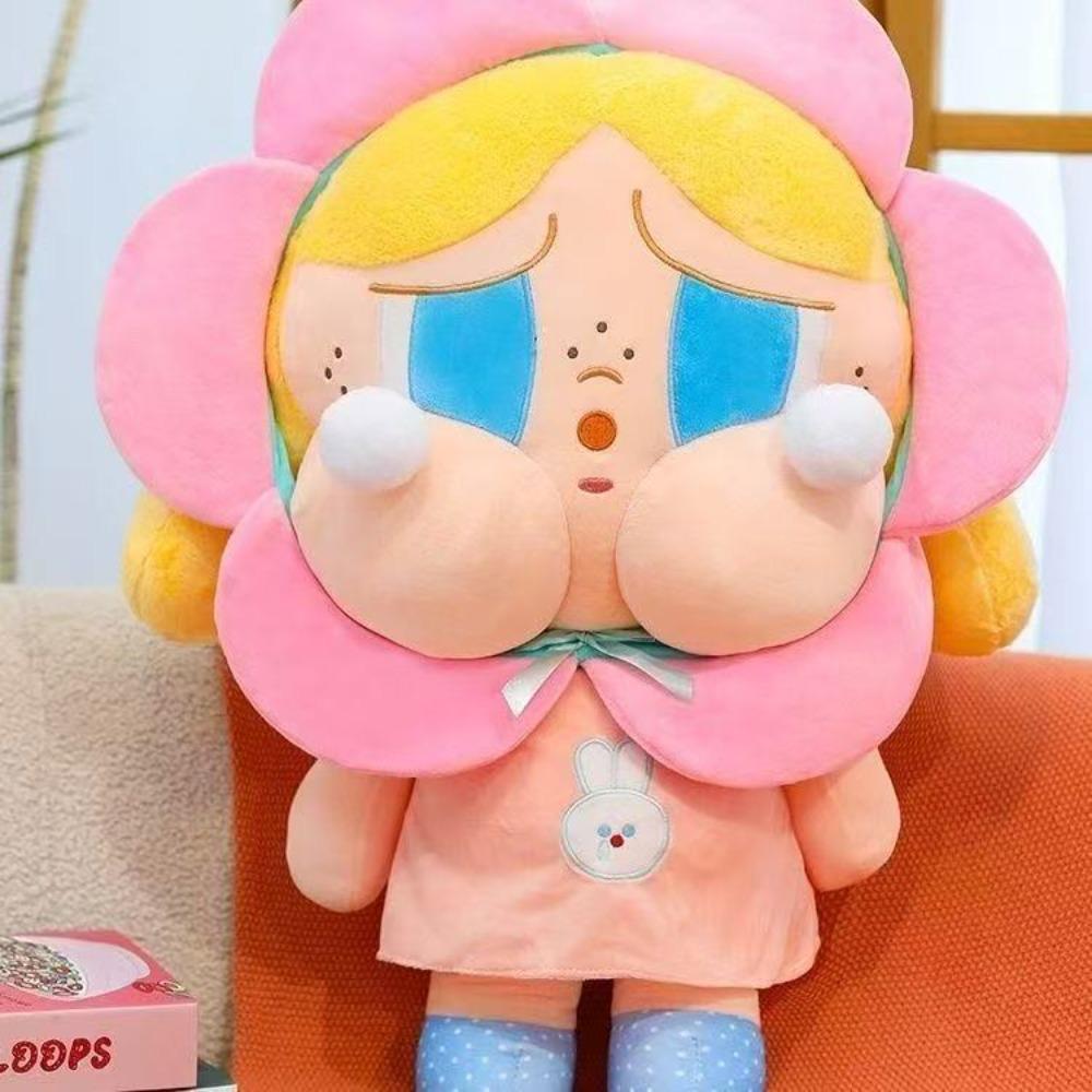 New Cute Station Princess Doll Throw Pillow Plush Toy Doll Sunflower Crying Baby Doll To Sleep with On the Bed