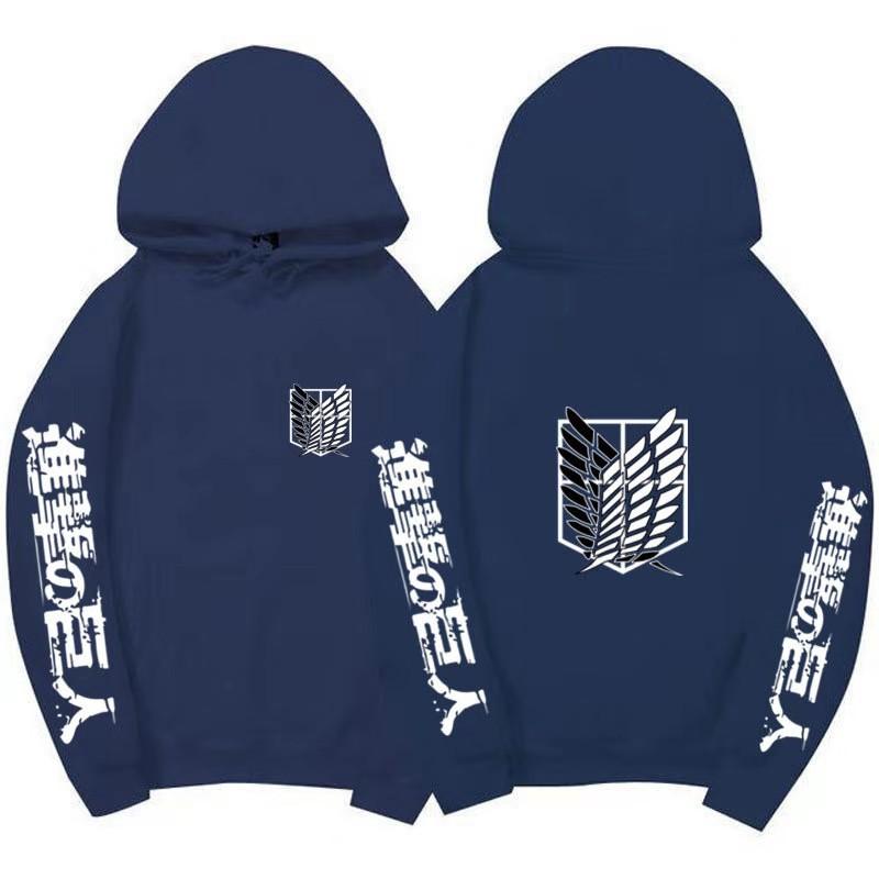 Attack on Titan Hoodie Unisex Fleece Sweatshirt Eren Mikasa Levi Character Print Autumn Winter Casual Pullover