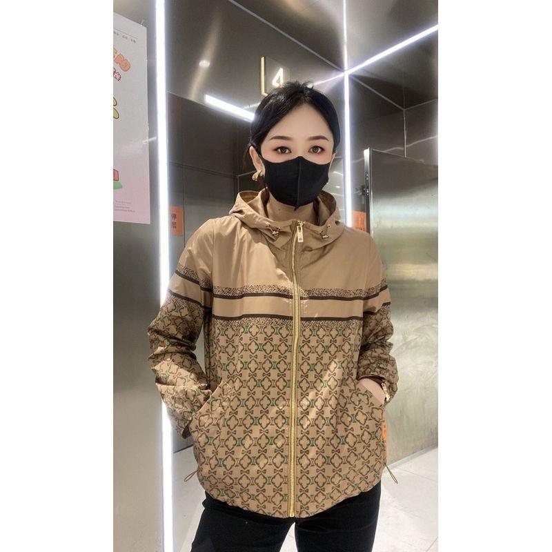 

Полосатый Цветочный Короткий Весенний Повседневный Тренч Apricot 3XL