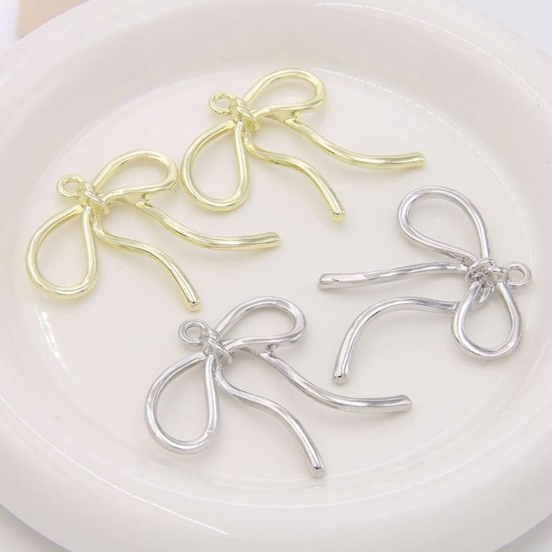 Unique Bowknot Shaped Metal Decorations Jewelry Making Part Earring Pendant Bracelet Necklace Pendant for Jewelry Making