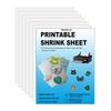 Printable Shrink Plastic Sheets, Shrink Films Papers for Kids Creative Craft, 6 Glossy White Sheets 8.3 X 11.7 Inch for Inkjet Printer