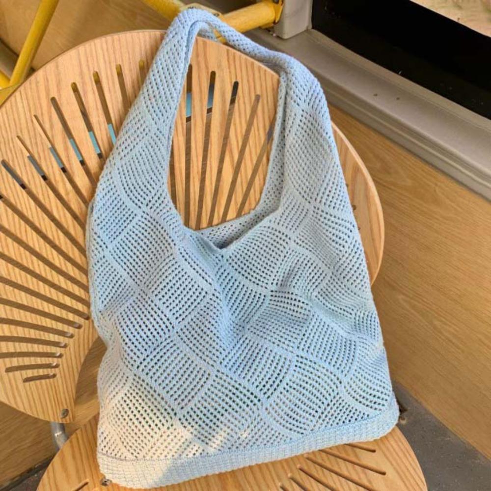 Faltbare Böhmische Häkeltasche Aufwendiges Hohlmuster Gestrickte Umhängetasche Fotografie Requisite