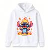 Kids Boys Girls Hoodie Angry Fire Stitch Graphic Print Pullover Hooded Sweatshirt Casual Long Sleeve Loose Fit Top For Teenagers Children Streetwear