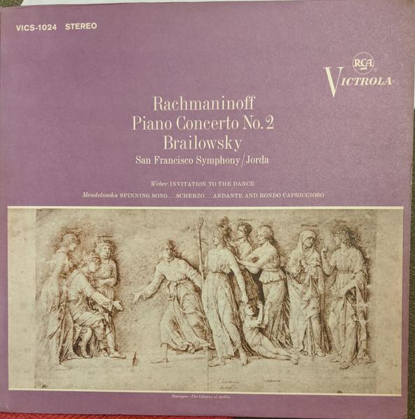 

LP Record ALEXANDER BRAILOWSKY ENRIQUE JORDA Rachmaninoff Piano Concerto No. 2 VICS1024 RCA VICTROLA 1963 US Classical Used