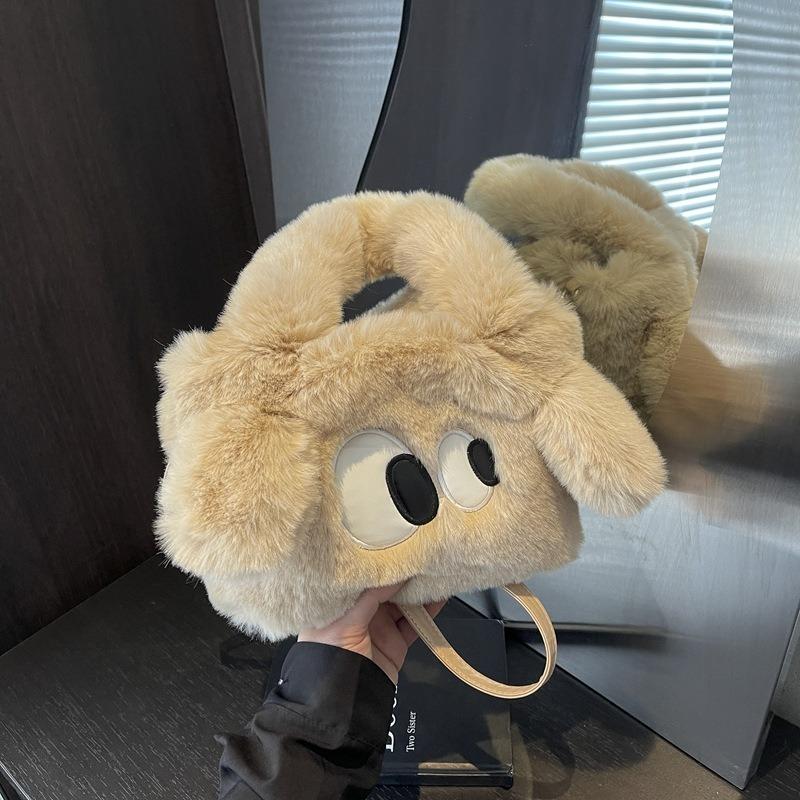 Plush Bag Women's New Autumn and Winter Versatile Messenger Bag Cartoon Cute Fluffy Tote Bag