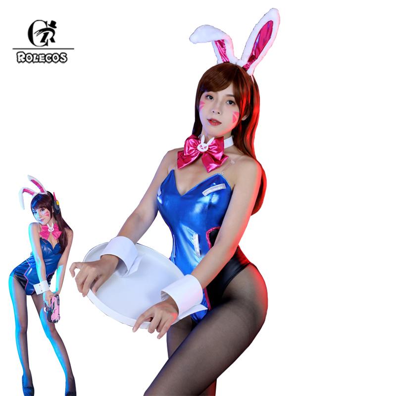 Dva Cosplay Women Sexy Costume Song Hana Bunny Girl Cotume Game Ow Jumpsuit Women Romper Over Game Watch