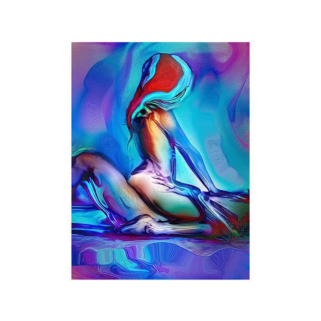 Sexy Mann Kvinne Akvarellplakat Lerretsmaleritrykk Abstrakt kunstdekorasjon Veggmaleri For moderne hjemmerom Veggdekor uten ramme