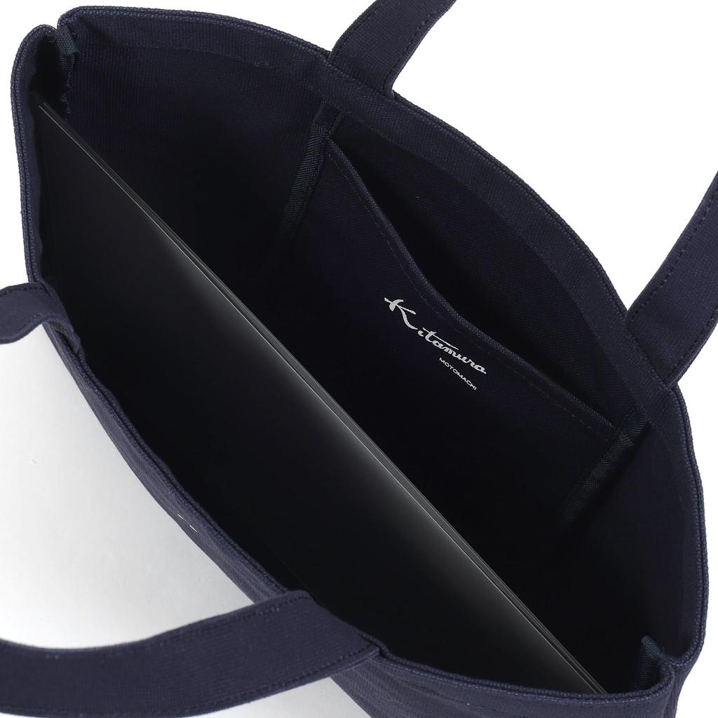 Kitamura Canvas Tote Bag, A4 Size, BN0002, Dark Blue (Navy), 10101