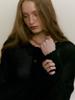 MOAT Round Crop Net Cardigan (Dark Navy)