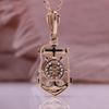 Fashion Hollowed Out Creative Boat Anchor Pendant Necklace Artificial Zircon Rose Gold Color Italian Craft Retro Style Necklace