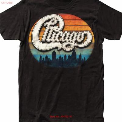 Heißes Neues Chicago Band Logo T-Shirt Klassischer Rock Schwarzes Vintage Oberteil Für Den Alltag Weich Leicht Atmungsaktiv Stilvoll