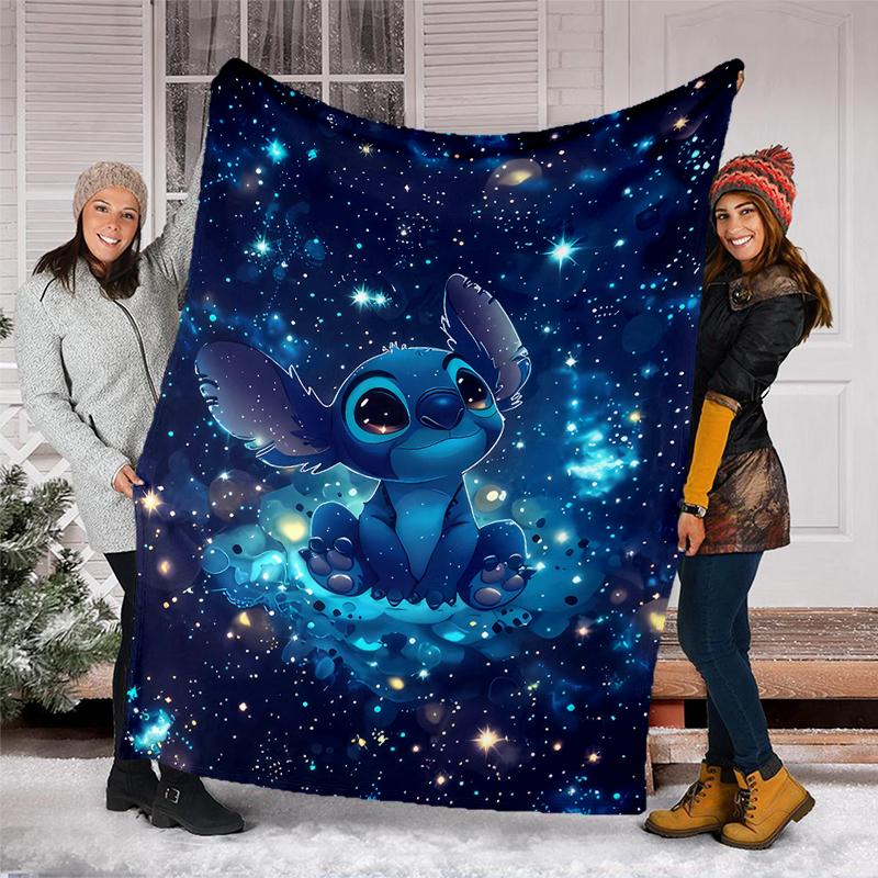 Stitch Love Flannel Fleece Blanket Cozy Warm Throw Blanket For Couch Bed Travel All Season Use