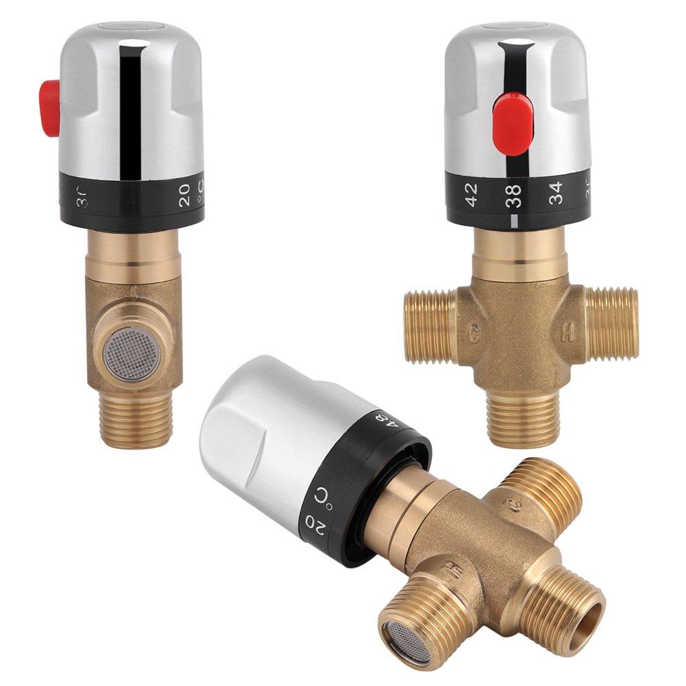 Acogedor Brass Thermostat Mixing Valve G1/2" Practical and Durable Temperature Control for Multi-Purpose Bathrooms and Kitchens