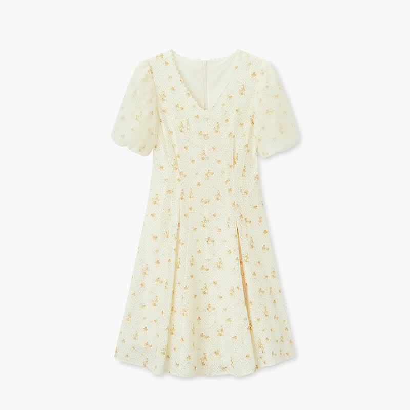 EICHITOO V-Neck Floral Short Sleeve Dress