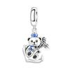 S925 Silver Cute Panda Bear Penguin Beaded Pendant Bracelet Handmade Jewelry Gift for Women Girls