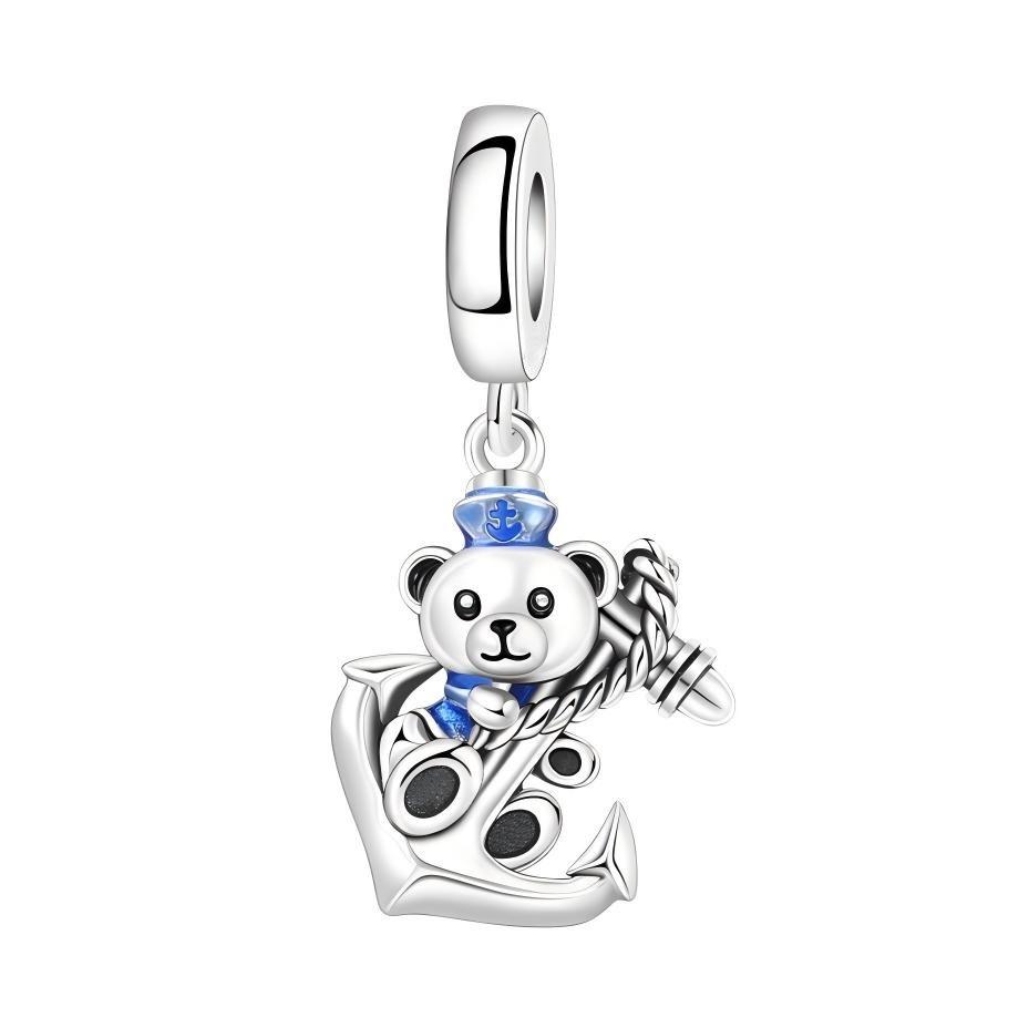 S925 Silver Cute Panda Bear Penguin Beaded Pendant Bracelet Handmade Jewelry Gift for Women Girls
