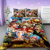 Anime One Piece Duvet Cover Set Japanese Cartoon Brooke Luffy Bedding Set Twin Full Size Bedroom Bed Decor Teens Boys Boys Gifts