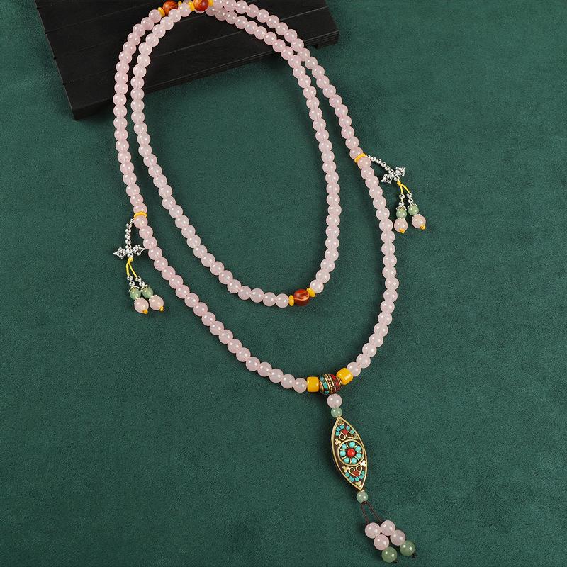Retro Tibetan back necklace Long medium crossbody chain Sweater chain Multi-purpose accessories women