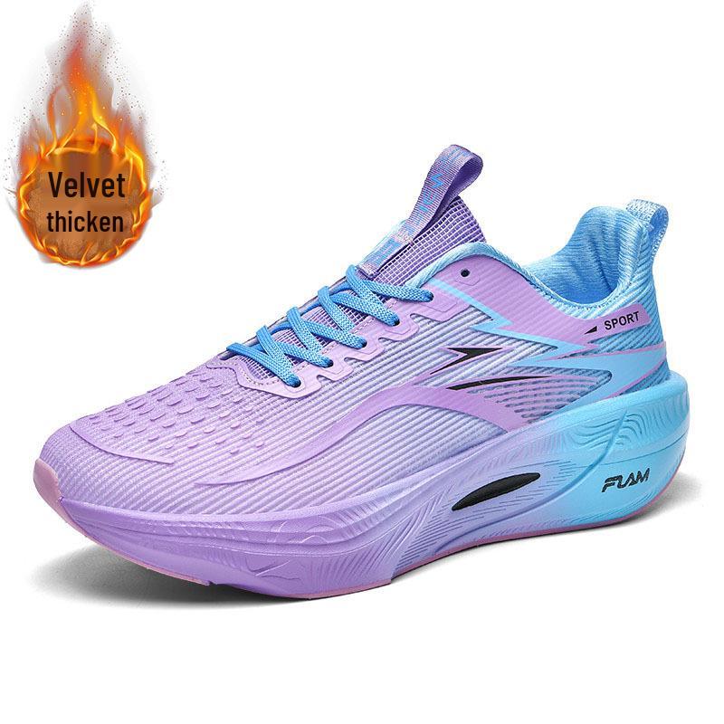 Fei Ran 3.0 Ultra-Light Fleece-Lined Carbon Plate Running Shoes for Teens - Couples Sports Sneakers 37 зефира