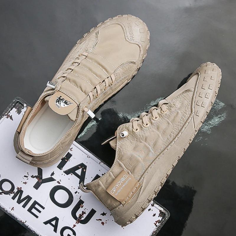 Fashion Casual Shoes for Men Outdoor Lace Up Men Sneakers Breathable Flat Vulcanized Shoes Fashion Men Canvas Shoes