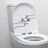 Lustige Toilettenaufkleber, schwarz-weiß, für Badezimmer, Sitz, Tank, Wand, wasserdichtes Vinyl