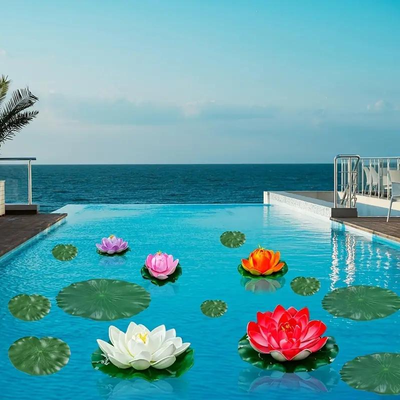 10 STÜCKE EVA Künstliche Seerosen - Lotusblätter - Geeignet für Teich, Aquarium - Fischteich und Terrassendekoration