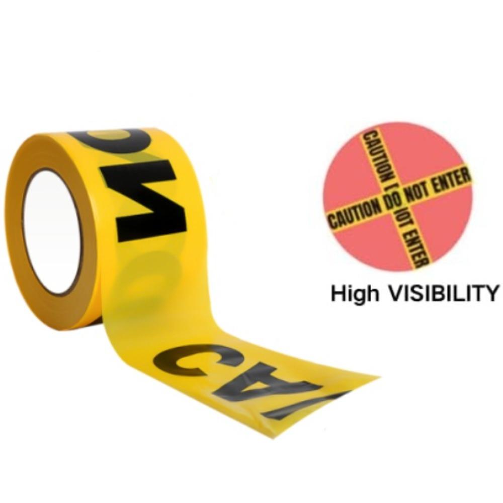 Yellow Warning Tapes Caution Keep Out Sign Barrier Safety Reminder Sticker For Store Warehouse Factory School