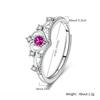 925 Sterling Silver Fashion Luxury Crown Zircon Ring Birthday Party Anniversary Gift