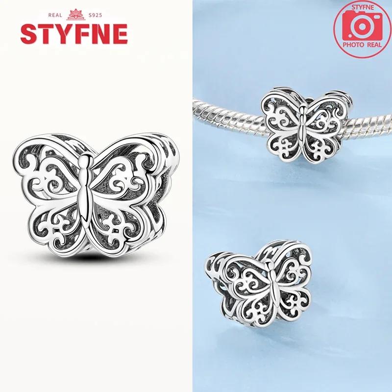 Copper Metal Colorful Butterfly Series Charm Bead Components Shiny Zircon Bead Components Compatible With Authentic Original Bracelet High Quality