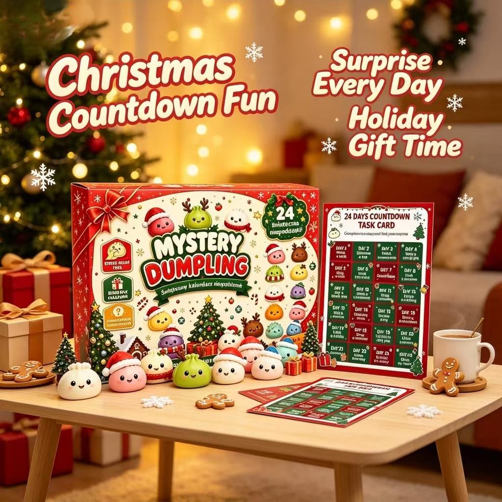 Werbe-Weihnachts-Adventskalender Brötchen-Quetsch-Spaß Niedliches Weiches Spielzeug Stressabbau Blind Box Unterstützt Anpassung