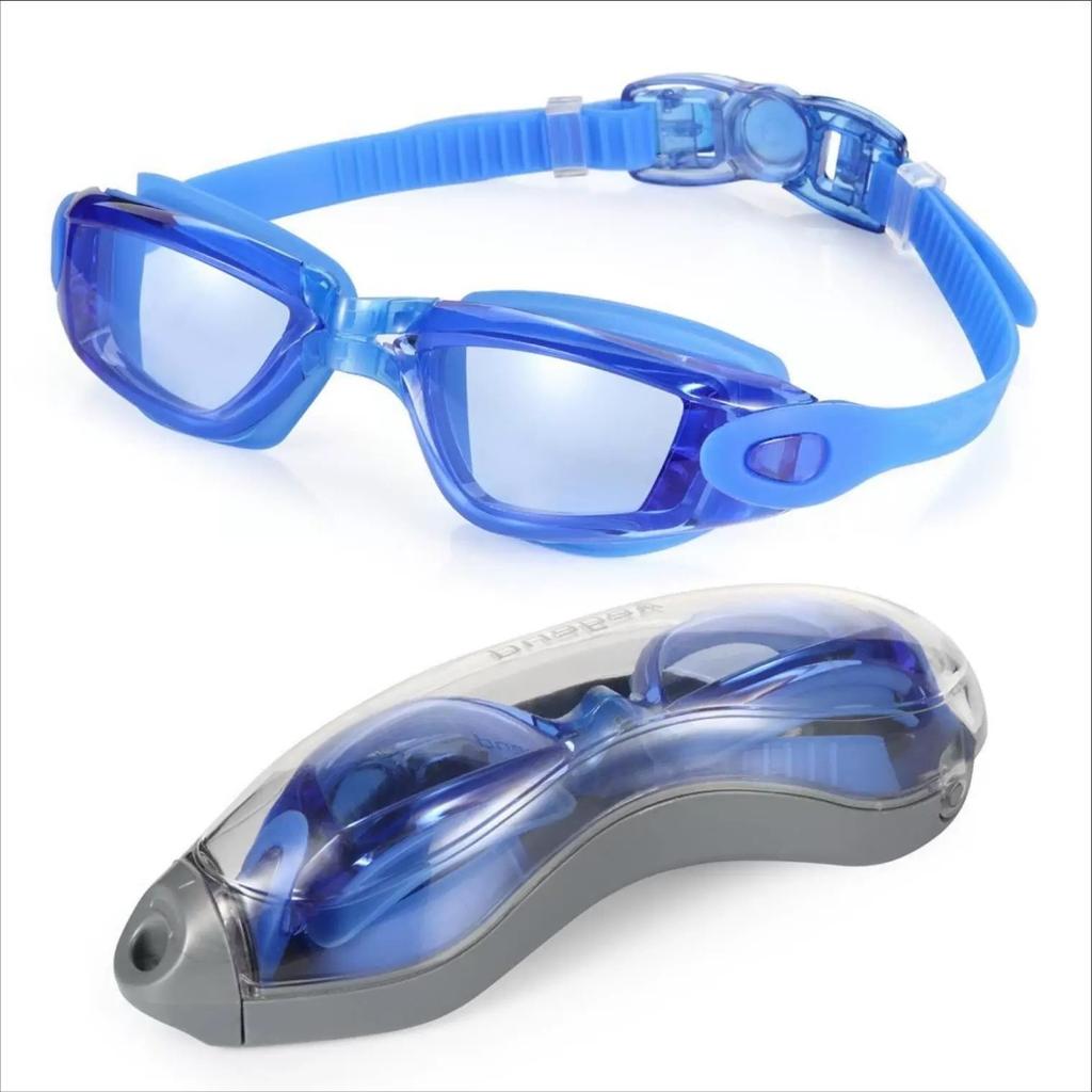Adult Gradient Transparent Swimming Goggles with Easy Adjust Strap Anti-Fog Anti-UV Antileak Silicone Gasket