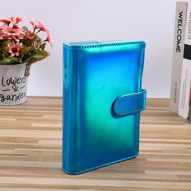 New 2026 A6/A5 Macaroon Laser Color PU Leather DIY Binder Notebook Cover Diary Agenda Planner Paper Cover School Stationery