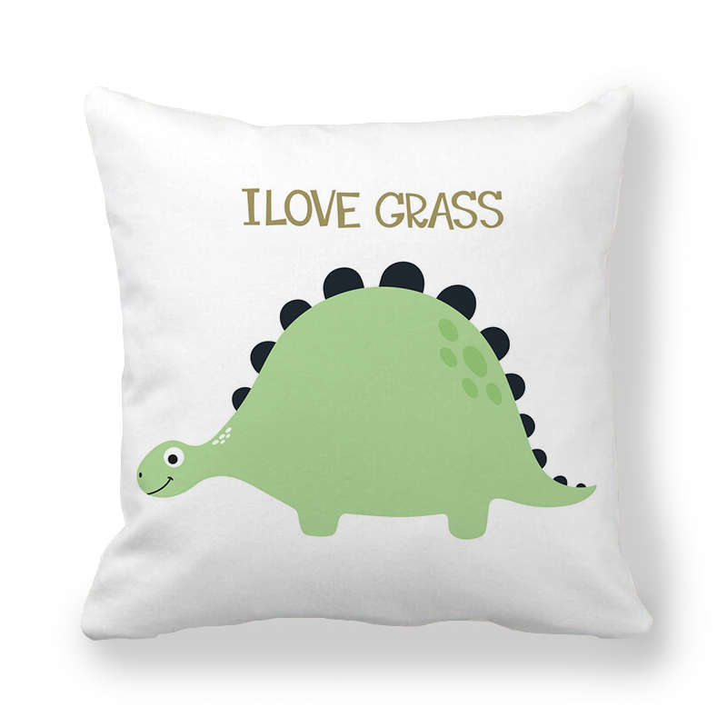 Cute Funny Dinosaurs Cartoon Print Children Pillow Cover Hot Kids Room Decorative Cushion Cover Modern Simple Sofa Throw Pillows