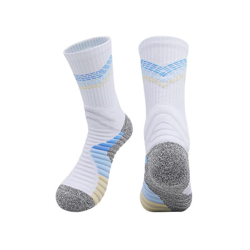 Summer Elite Basketball Socks Men'S Actual Combat Non-Slip Cycling Socks Thick Wear-Resistant Towel Bottom Medium Tube Professional Sports Socks