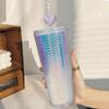 Water Bottle Strictly Selected New Internet Celebrity Love Water Cup Gradual Change Diamond Cup Double Laser Straw Cup High Value Large Capacity
