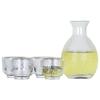 UOSO Japanese Style Hammered Glass Sake & Wine Warmer Set