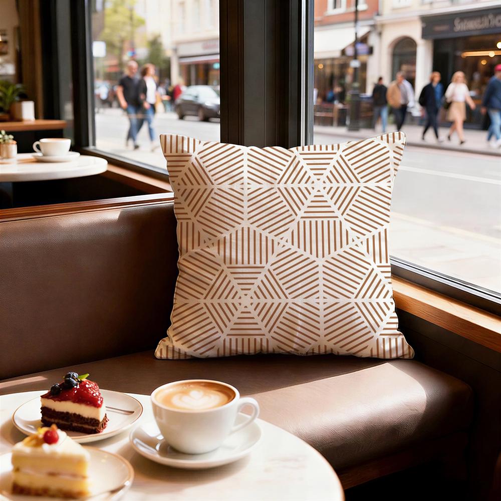 Geometric Patterns Cushion Cover Set of  Decorative Short Plush Pillow Covers for Sofa Soft  Cushion Case X Cm