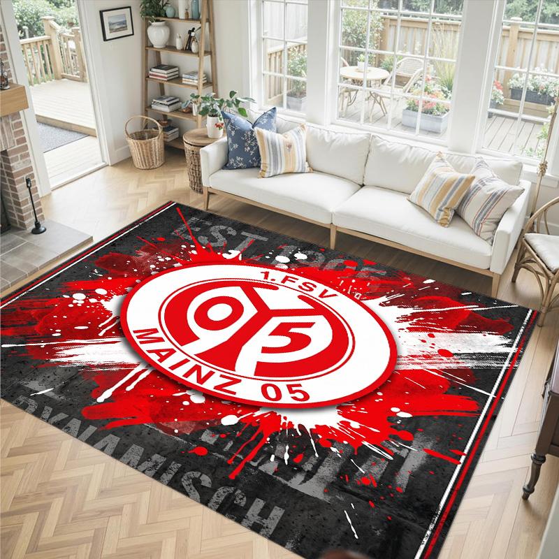 Tappeto in velluto di cristallo design FC Mainz Accogliente Non?Tappeto Stampato Antiscivolo per Camera da Letto Soggiorno Ingresso