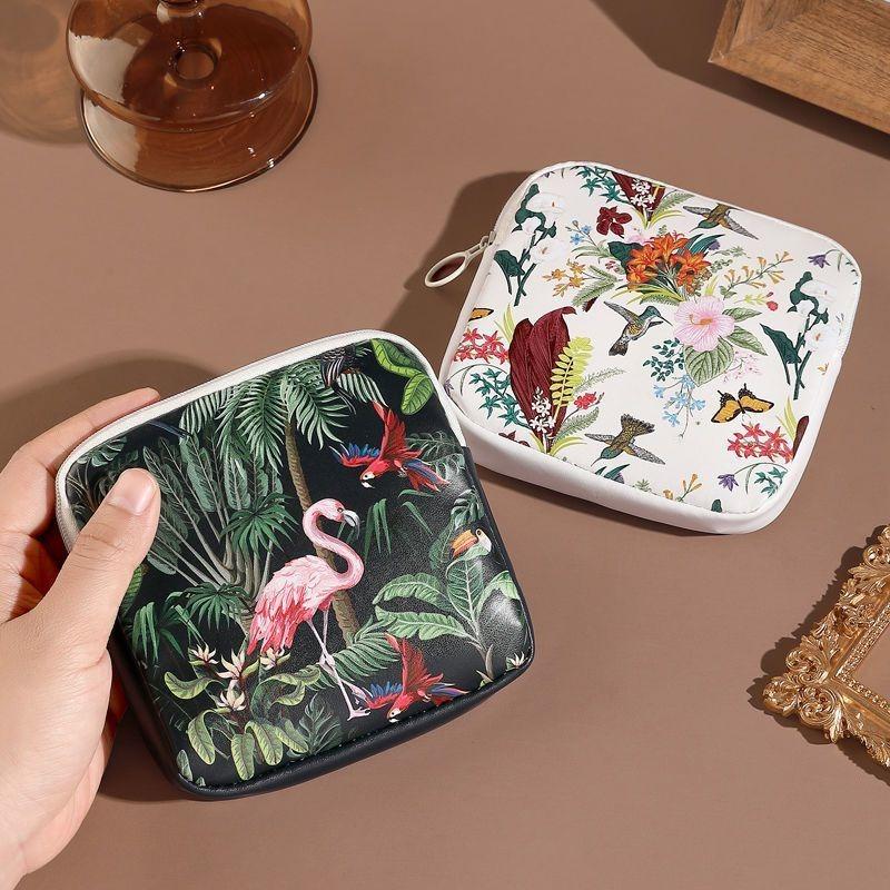 Women Girls Small Makeup Bag Coin Purse Sanitary Pad Pouch Toiletry Bag Cosmetic Bag for Gaskets Mini Pouch Cable Case