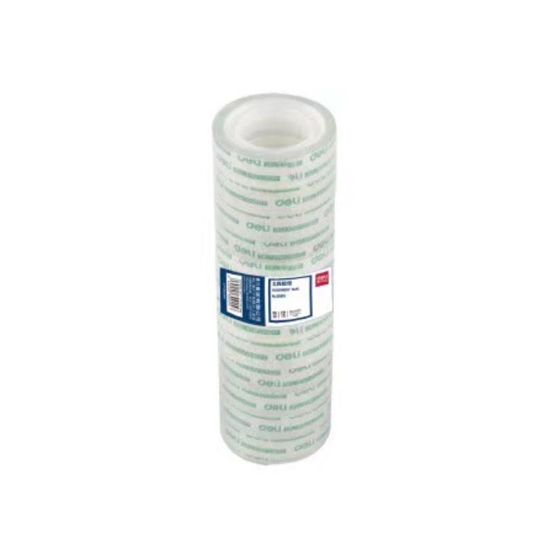 Deli Transparent Stationery Tape, 12mm x 12.79m, 60-Roll Pack